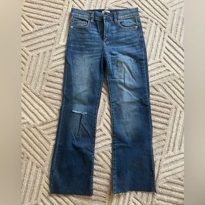 Size 3/ W26 denim jeans. Only worn once. Side slit at bottom. Vici Dolls jeans